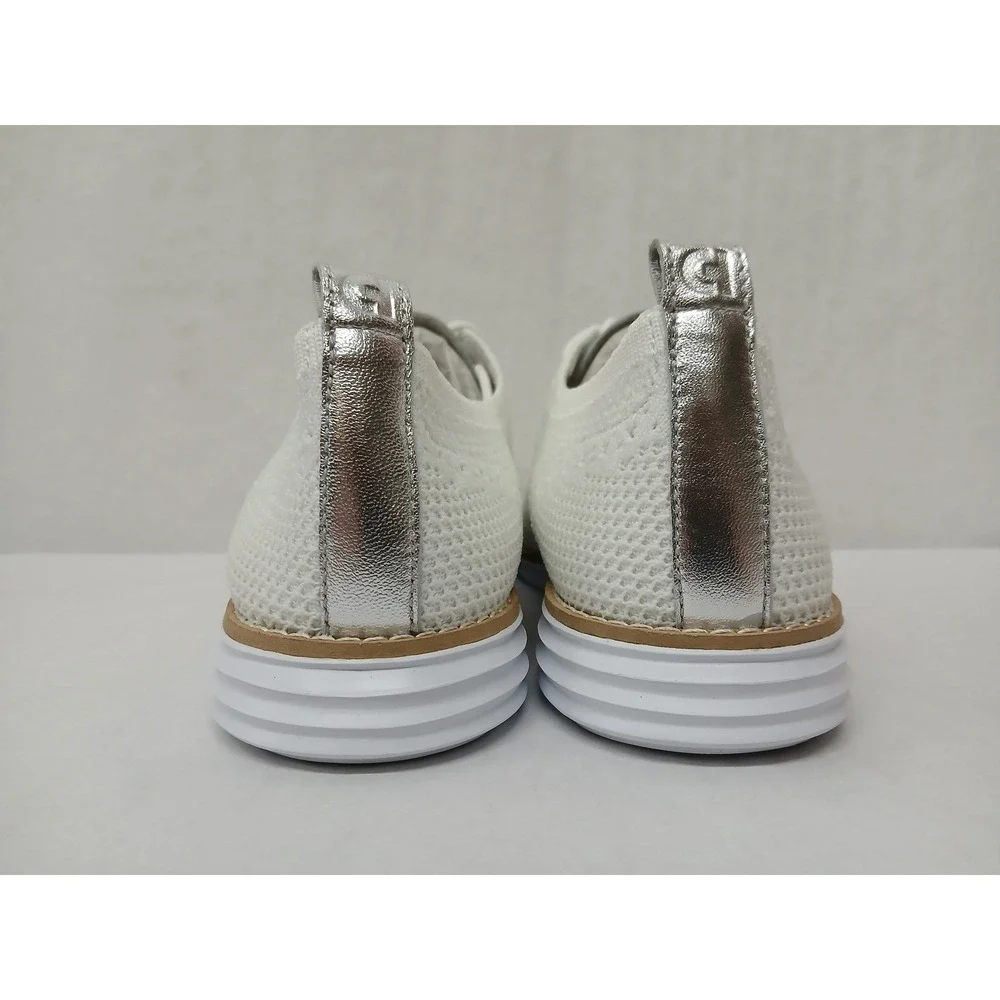Cole Haan Womens Grand Stitchlite Wingtip Oxford White Knit Shoe W11514 Size 8.5